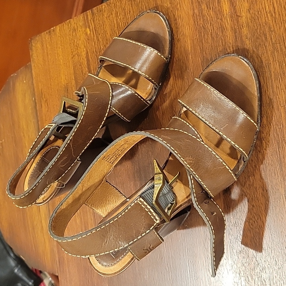 Frye 3 1/2" Brown Leather Dress Sandals